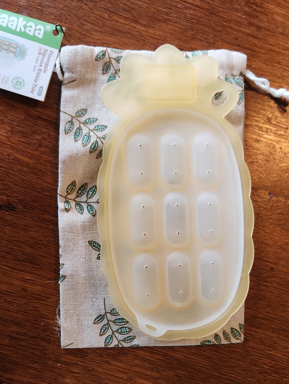 Haakaa Yellow Pineapple-Shaped Silicone Tray - 9 Oval Cavities